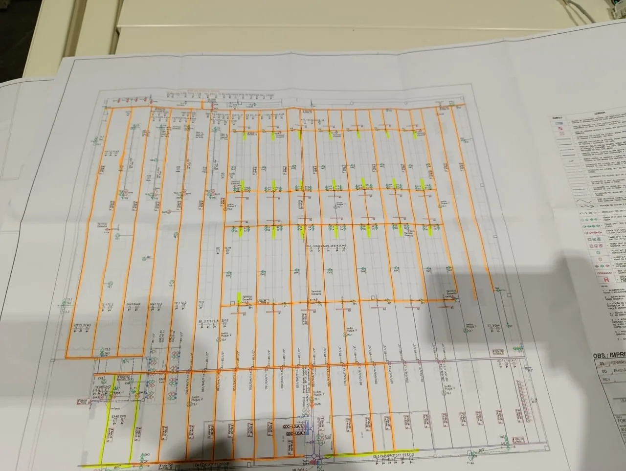 Projeto elétrico utilizado no planejamento da unidade Fort 845